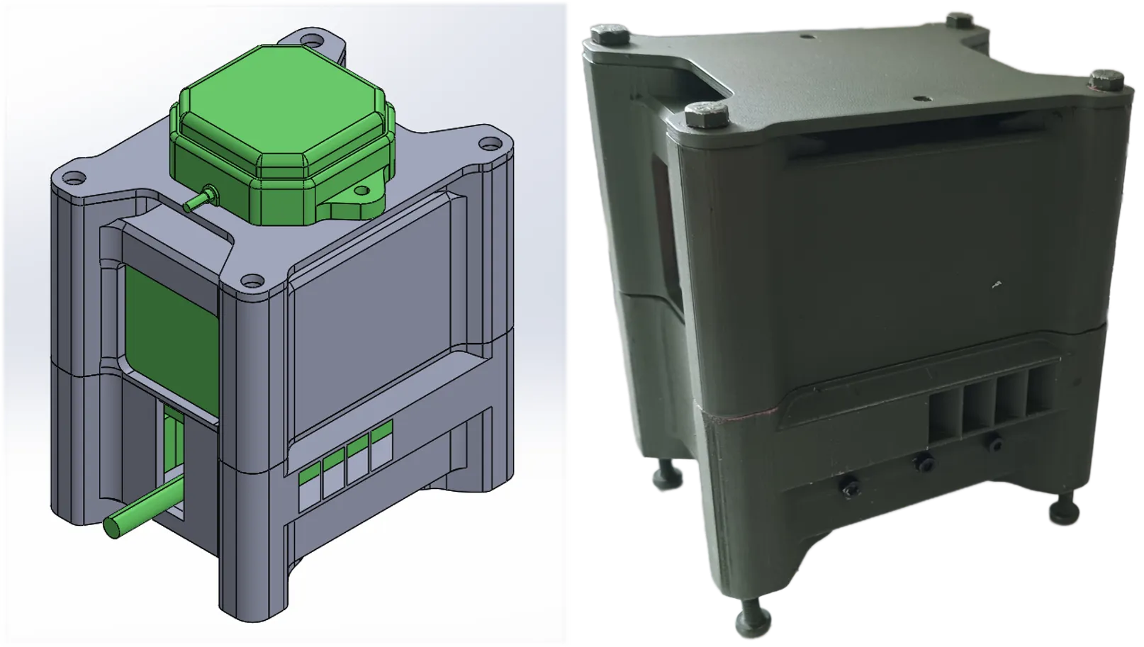 3D printed lidar housing prototype unit