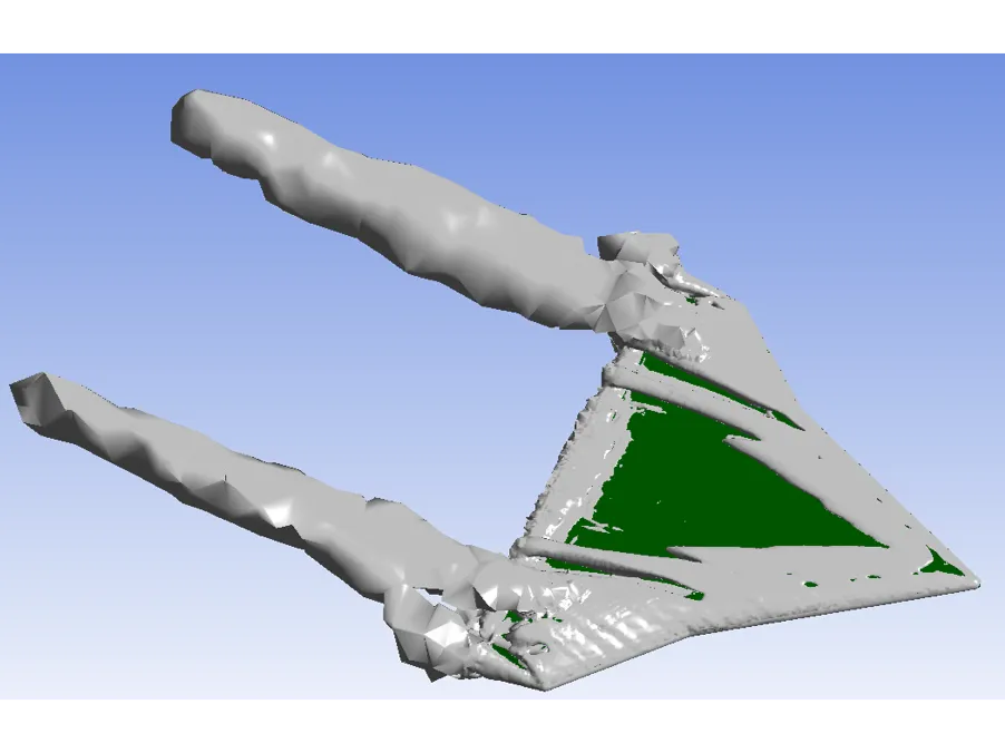 Delta wing planform — Q-Criterion Iso-surfaces CFD simulation