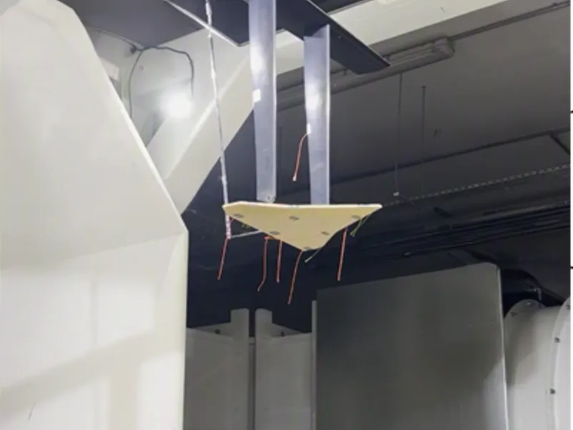 Delta wing planform — wind tunnel test setup